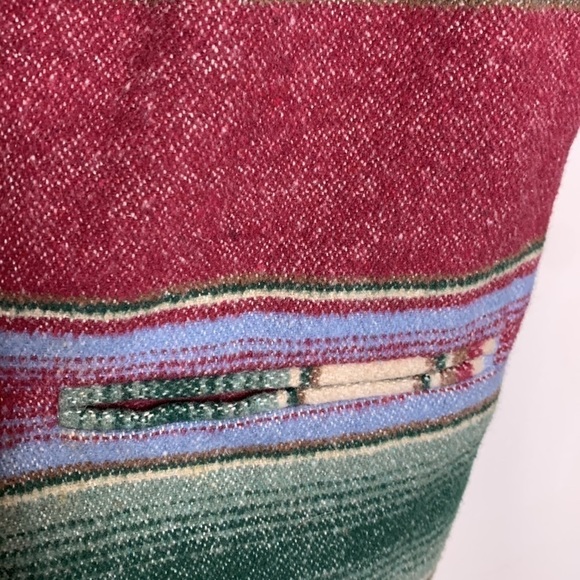 Vintage David Paul New York Southwestern Stripe Winter Wool Blend Blazer Jacket - Picture 6 of 12